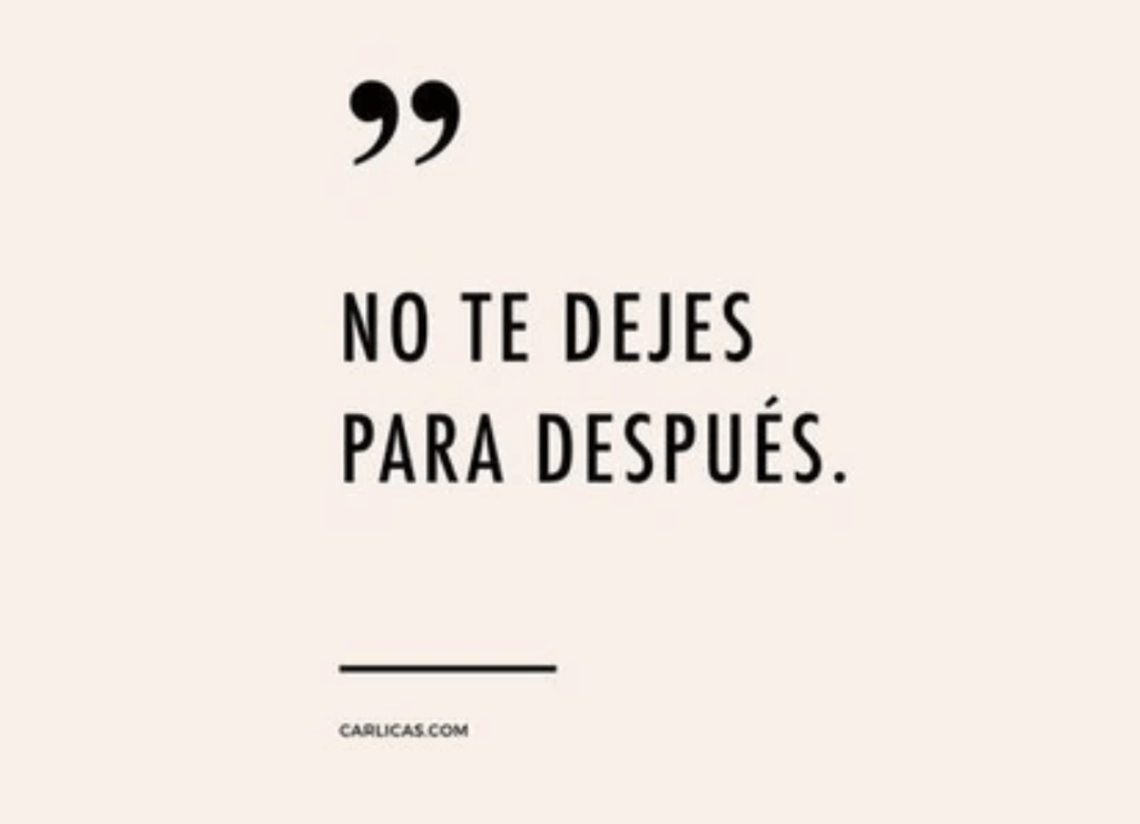 Frase motivacional que invita a priorizarse a uno mismo y actuar con decisión