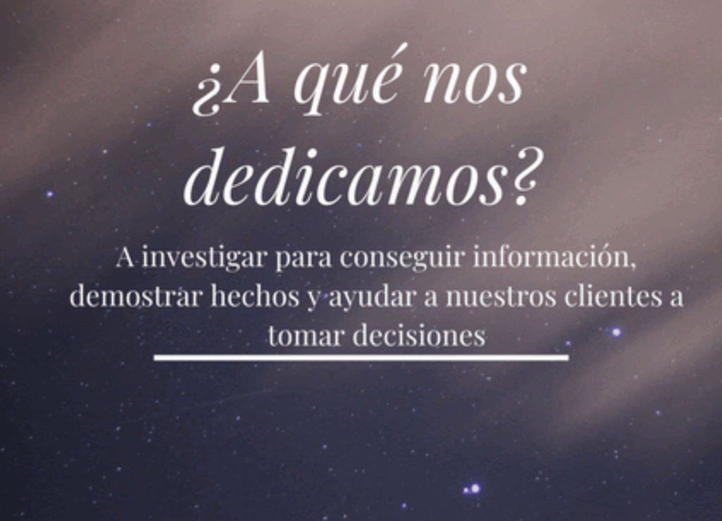 Mensaje corporativo sobre el propósito de las investigaciones privadas y la toma de decisiones fundamentadas