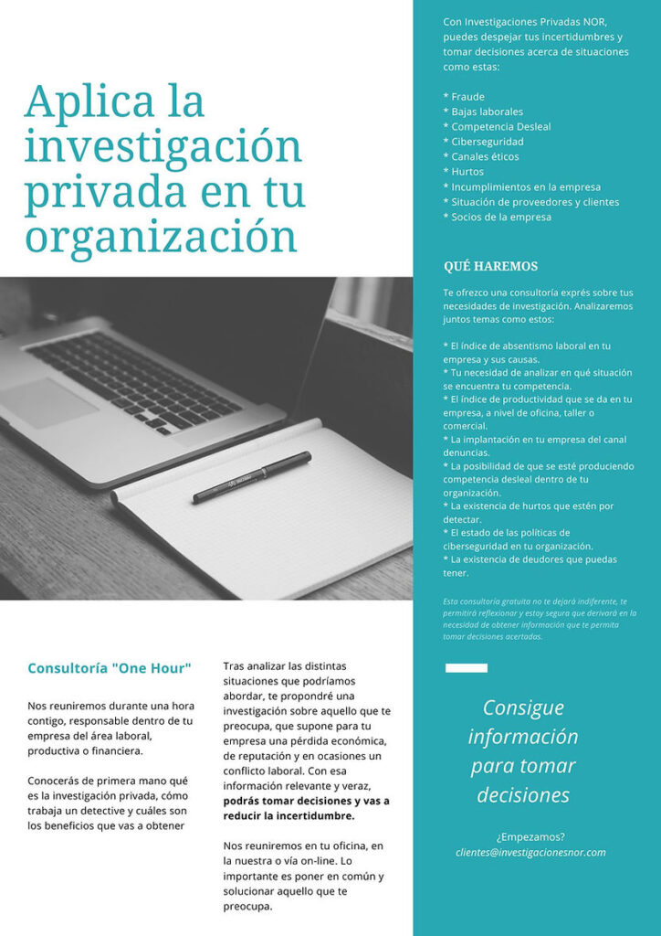 Consultoría exprés sobre investigación privada para empresas